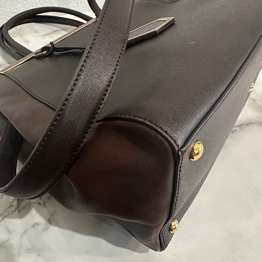 Fendi 2Jours Brown Leather Tote Bag – Authentic – Structured Work Bag - Picture 6 of 15